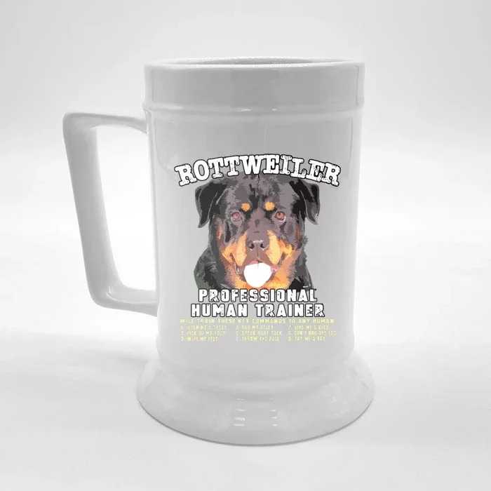 Rottweiler Professional Human Trainer Front & Back Beer Stein