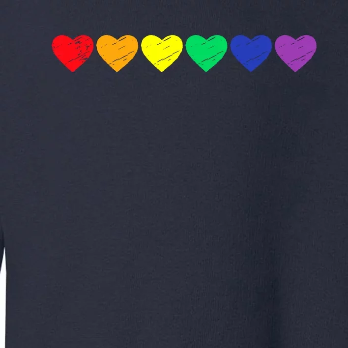 Rainbow Pride Heart Flag LGBTQ Toddler Sweatshirt