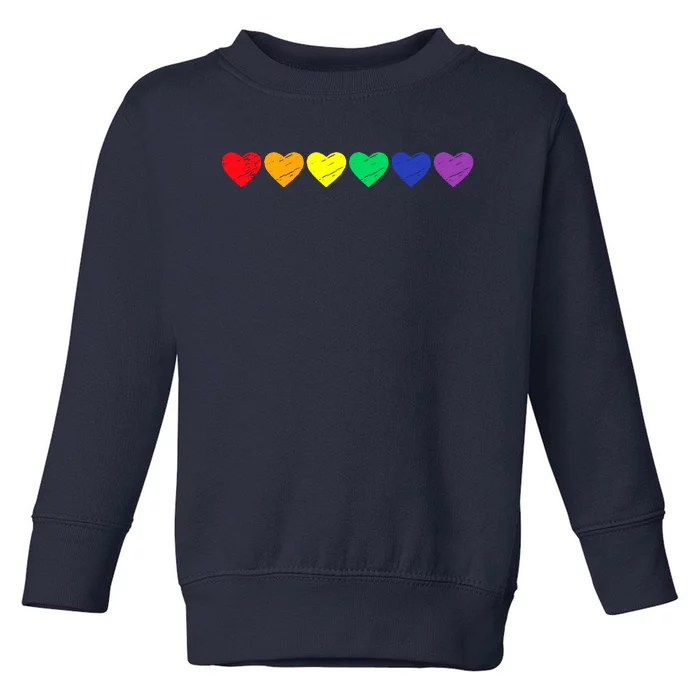 Rainbow Pride Heart Flag LGBTQ Toddler Sweatshirt