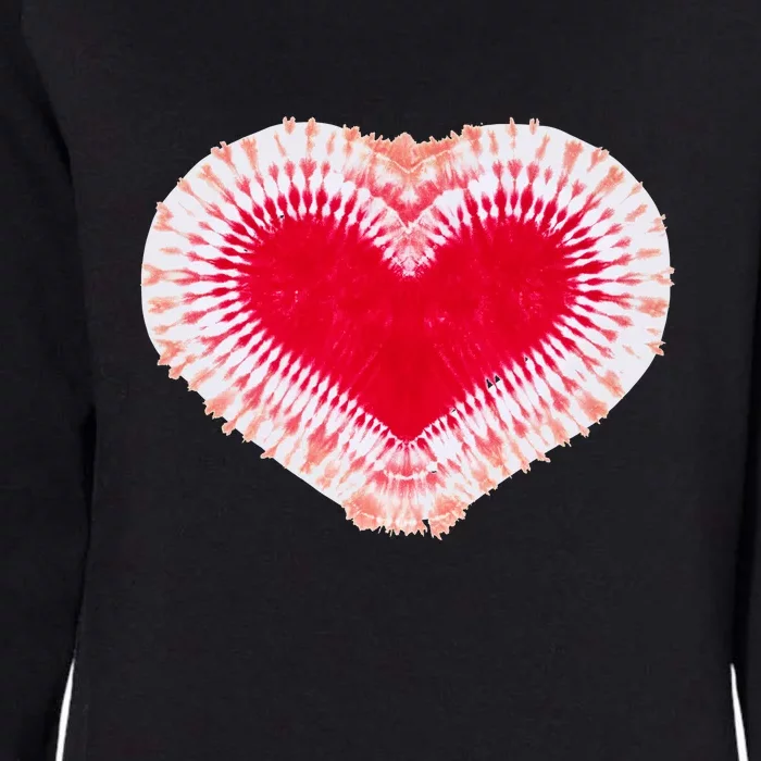 Red & Pink Heart Tie Dye Valentines Day Womens California Wash Sweatshirt