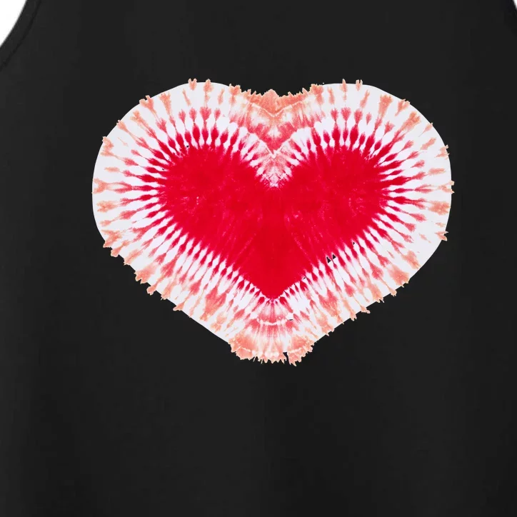 Red & Pink Heart Tie Dye Valentines Day Performance Tank