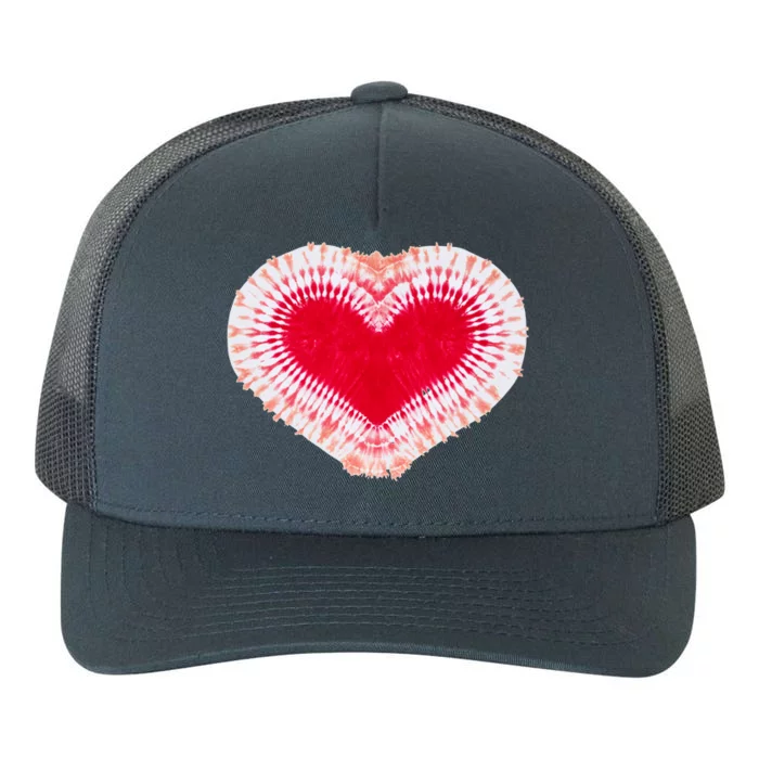 Red & Pink Heart Tie Dye Valentines Day Yupoong Adult 5-Panel Trucker Hat