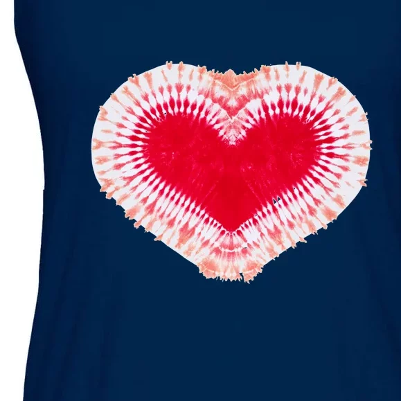 Red & Pink Heart Tie Dye Valentines Day Ladies Essential Flowy Tank