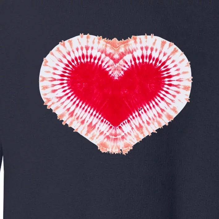 Red & Pink Heart Tie Dye Valentines Day Toddler Sweatshirt