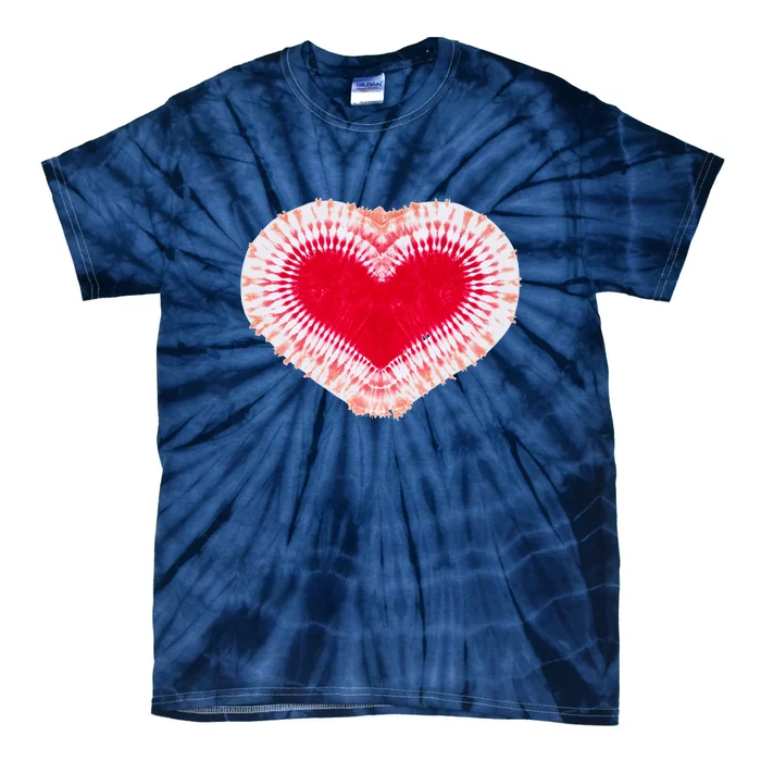 Red & Pink Heart Tie Dye Valentines Day Tie-Dye T-Shirt