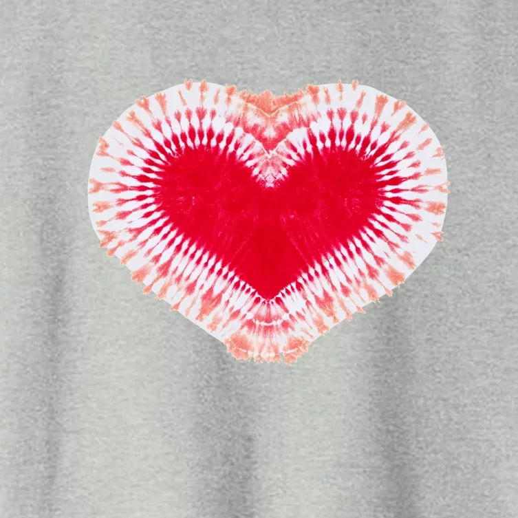 Red & Pink Heart Tie Dye Valentines Day Women's Crop Top Tee