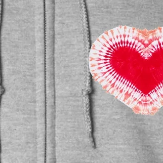 Red & Pink Heart Tie Dye Valentines Day Full Zip Hoodie