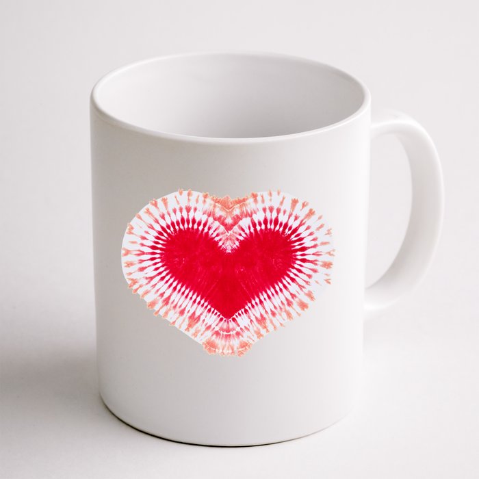 Red & Pink Heart Tie Dye Valentines Day Front & Back Coffee Mug