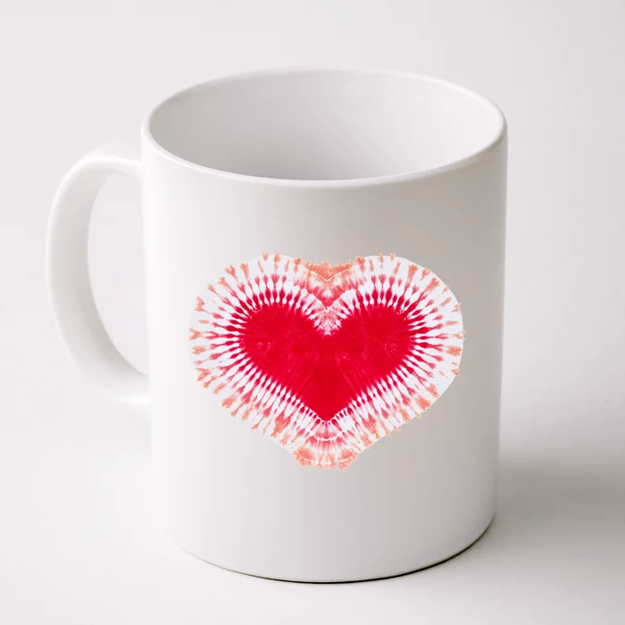 Red & Pink Heart Tie Dye Valentines Day Front & Back Coffee Mug