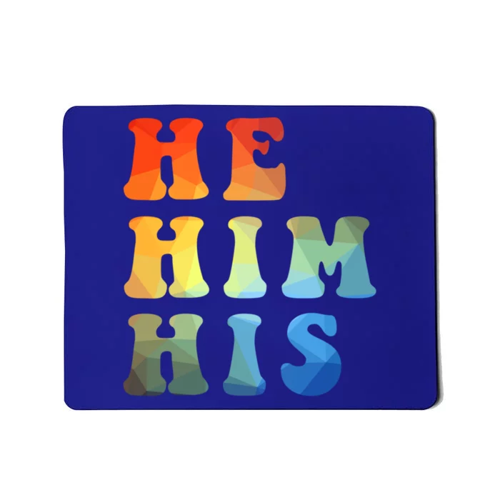 Rainbow Pronouns He Him His Straight Against Hate Retro Gift Mousepad