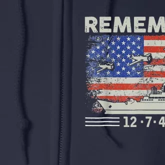 Remember Pearl Harbor Memorial Day Full Zip Hoodie