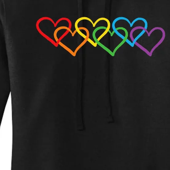 Rainbow Pride Heart Lgbtqia Women's Pullover Hoodie