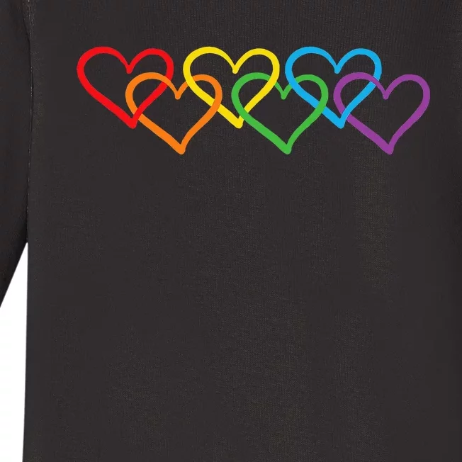 Rainbow Pride Heart Lgbtqia Baby Long Sleeve Bodysuit