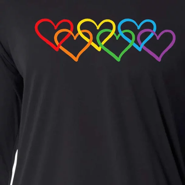 Rainbow Pride Heart Lgbtqia Cooling Performance Long Sleeve Crew