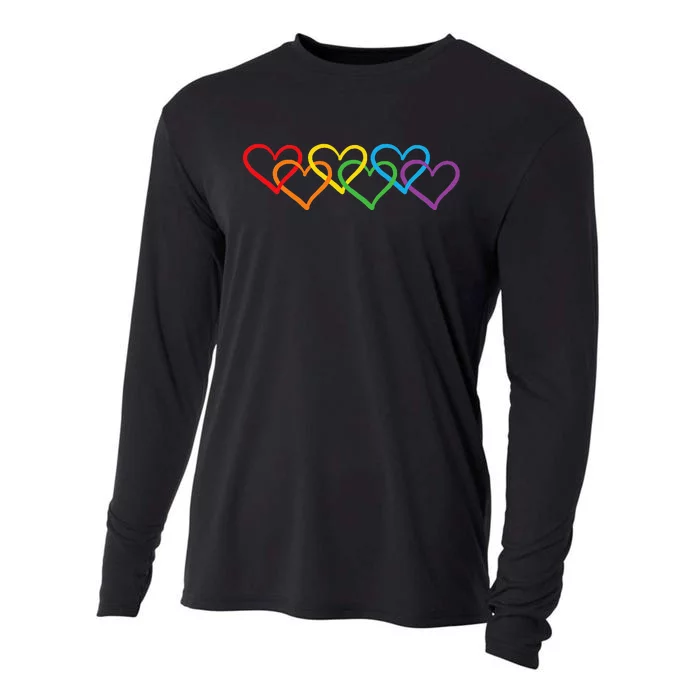 Rainbow Pride Heart Lgbtqia Cooling Performance Long Sleeve Crew