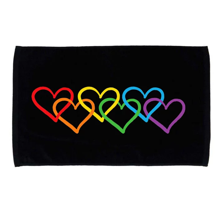 Rainbow Pride Heart Lgbtqia Microfiber Hand Towel