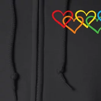 Rainbow Pride Heart Lgbtqia Full Zip Hoodie