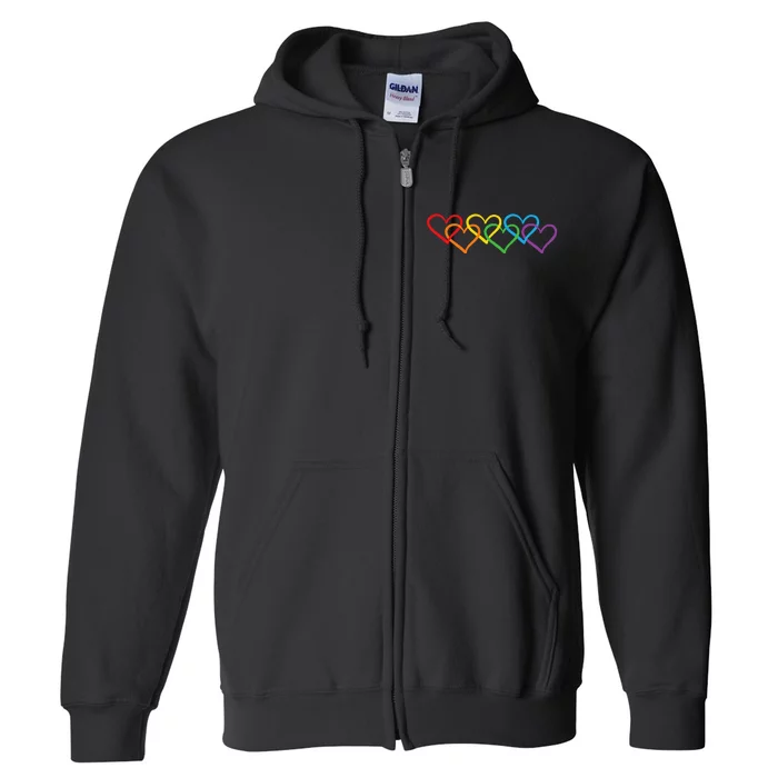 Rainbow Pride Heart Lgbtqia Full Zip Hoodie