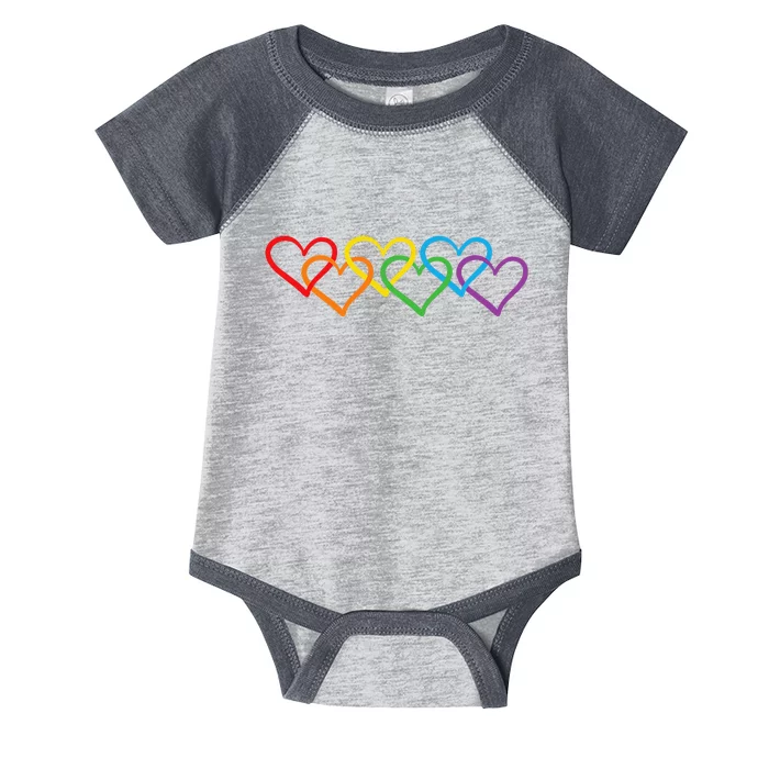 Rainbow Pride Heart Lgbtqia Infant Baby Jersey Bodysuit