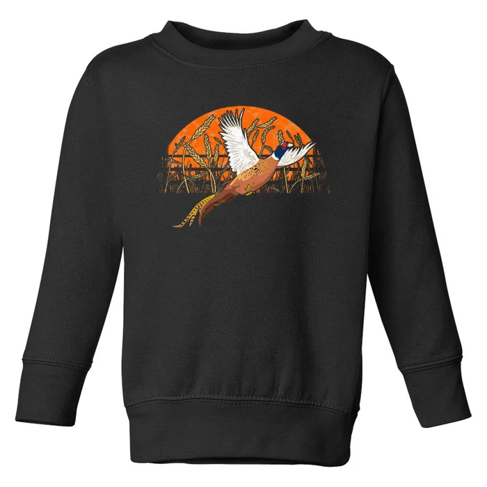 Ringneck Pheasant Hunting Upland Bird Hunter Grain Field Toddler Sweatshirt