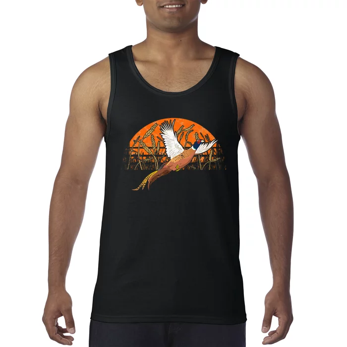 Ringneck Pheasant Hunting Upland Bird Hunter Grain Field Tank Top