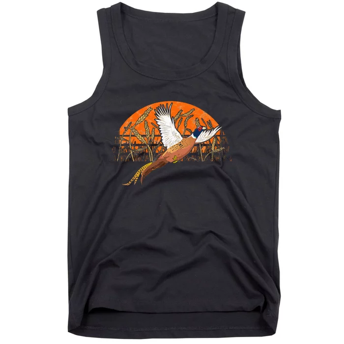 Ringneck Pheasant Hunting Upland Bird Hunter Grain Field Tank Top