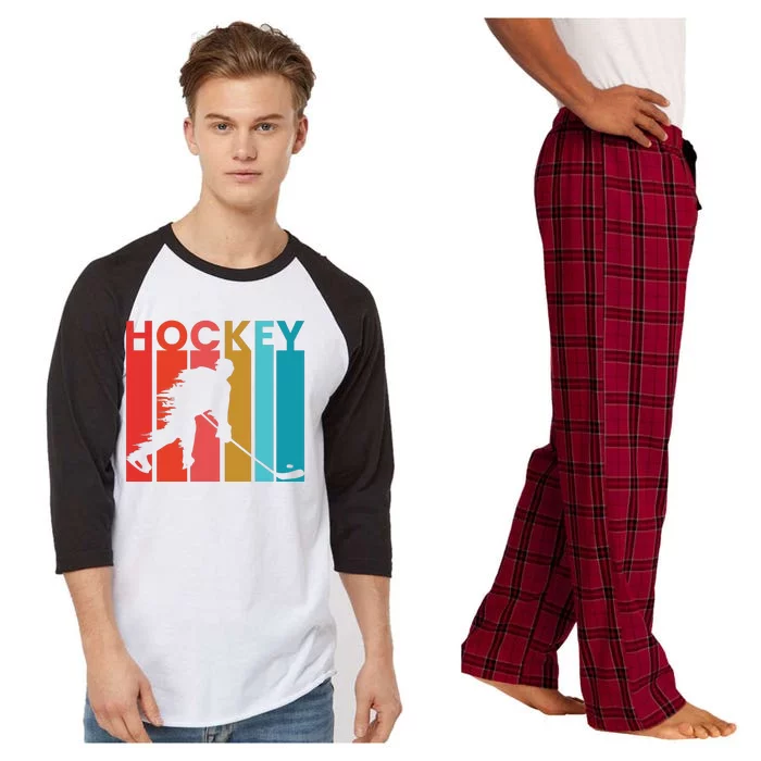 Retro Poster Hockey Lovers Raglan Sleeve Pajama Set