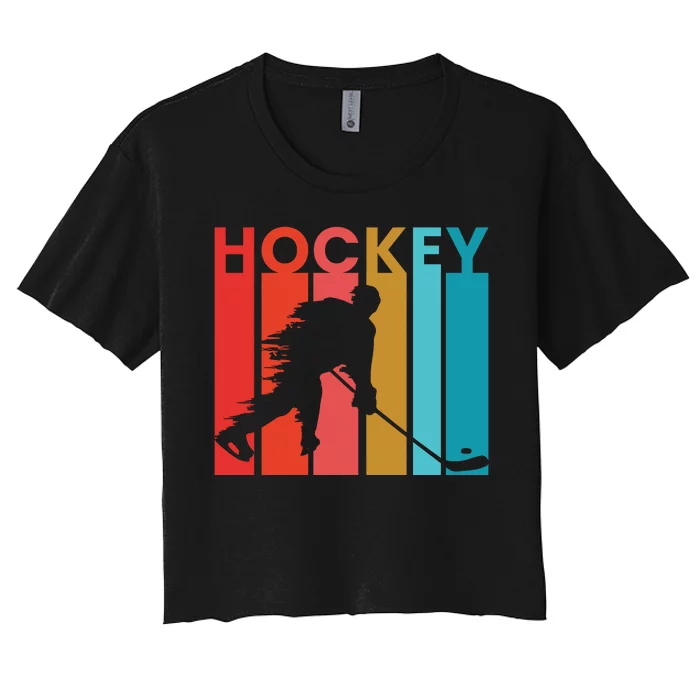 Retro Poster Hockey Lovers Women's Crop Top Tee