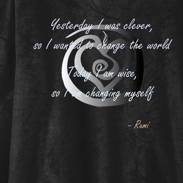 Rumi Poet Inspiring Quote Full Of Wisdom And Mysticism Hooded Wearable Blanket