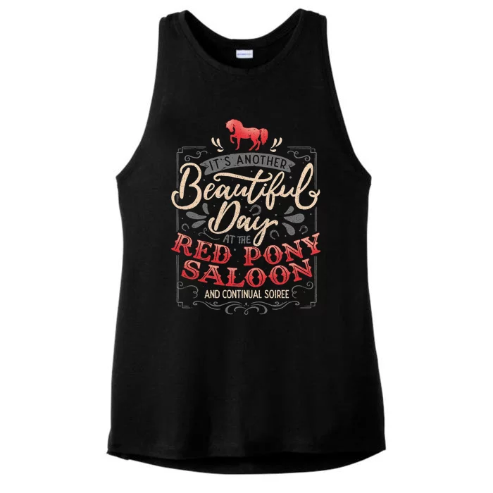 Red Pony It Is a Beautiful Day Ladies Tri-Blend Wicking Tank