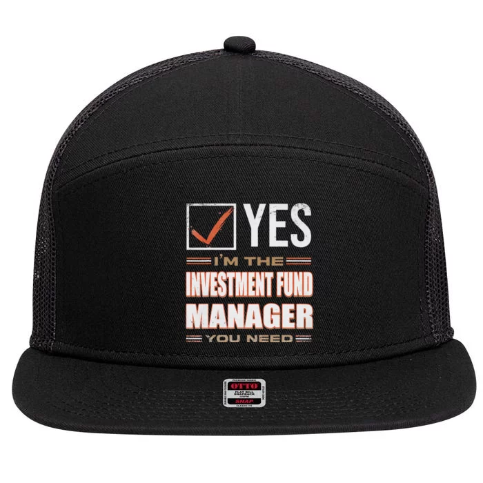 Retro Profession IM The Investment Fund Manager 7 Panel Mesh Trucker Snapback Hat