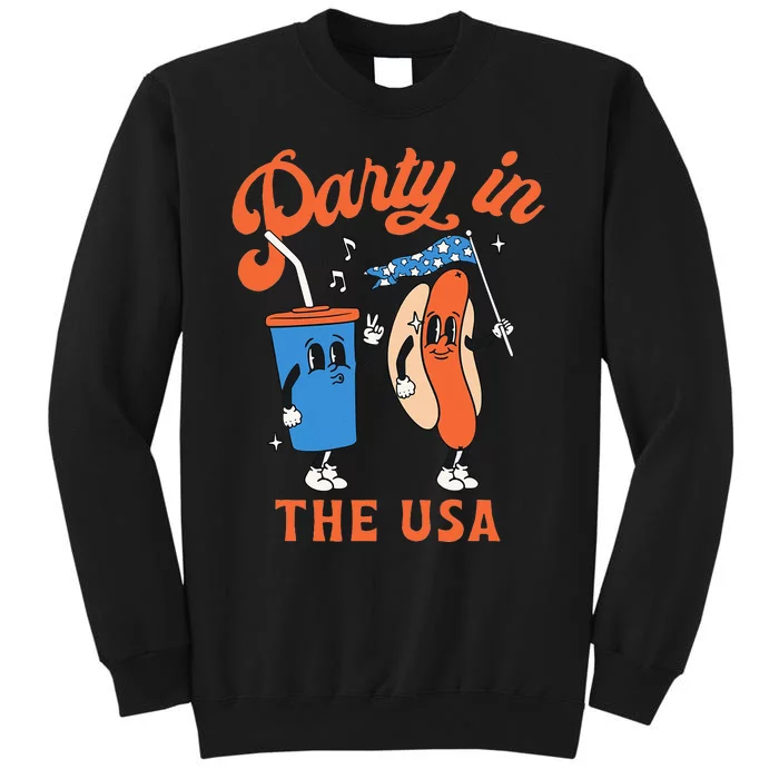 Retro Party In The USA 4th Of July America Patriotic Womens Sweatshirt