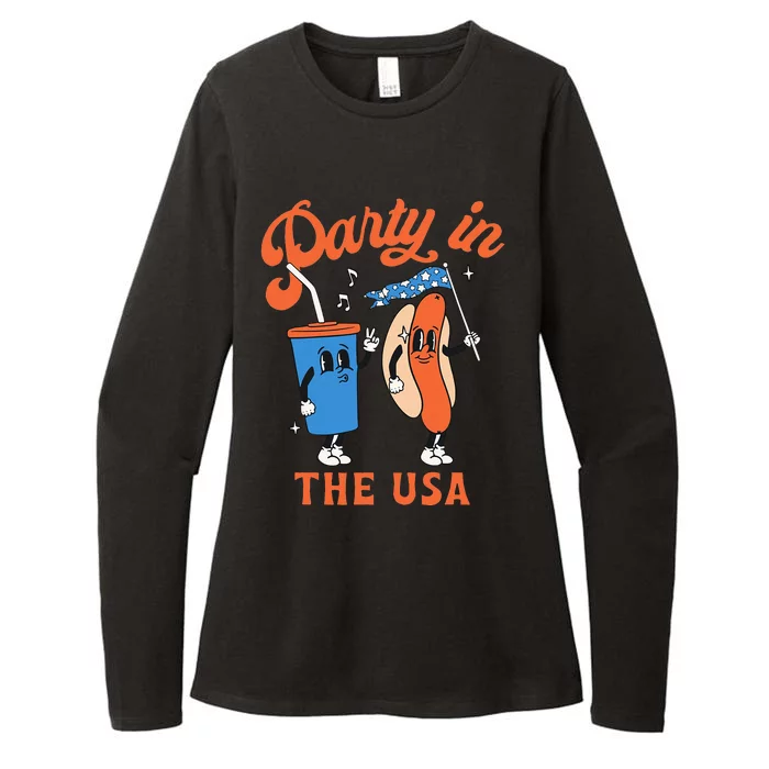 Retro Party In The USA 4th Of July America Patriotic Womens Womens CVC Long Sleeve Shirt