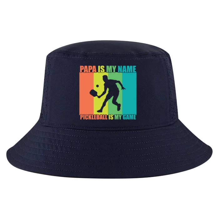 Retro Papa Is My Name Pickleball Is My Game FatherS Day Great Gift Cool Comfort Performance Bucket Hat