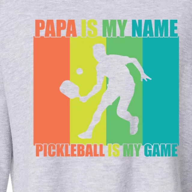 Retro Papa Is My Name Pickleball Is My Game FatherS Day Great Gift Cropped Pullover Crew