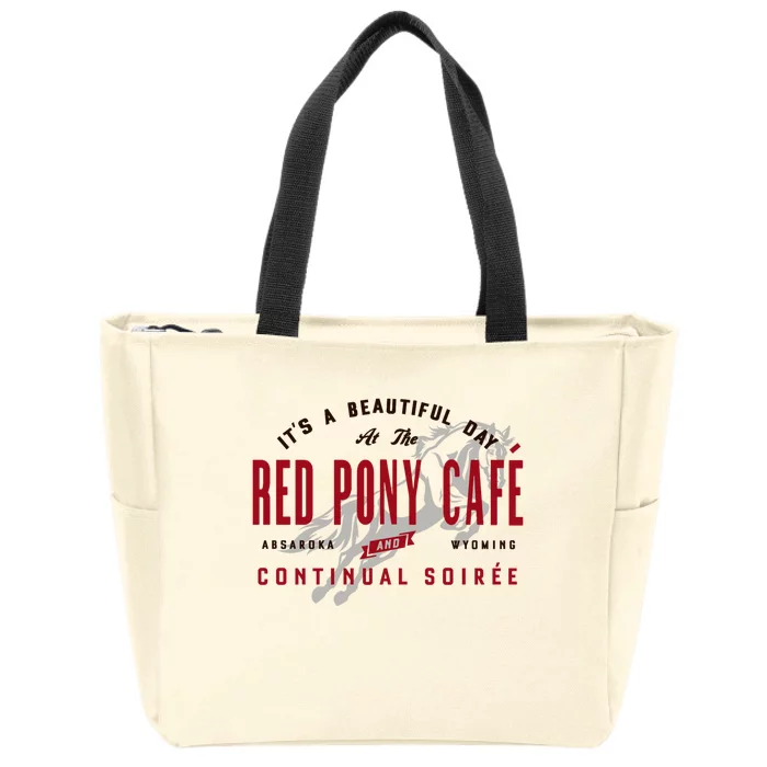 Red Pony It Is a Beautiful Day Zip Tote Bag