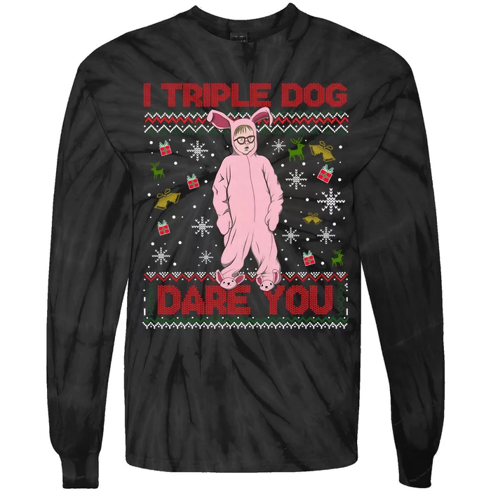 Ralphie Parker I Triple Dog Dare You Movie Quotes Christmas Tie-Dye Long Sleeve Shirt