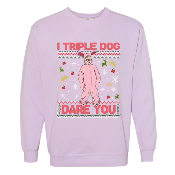 Ralphie Parker I Triple Dog Dare You Movie Quotes Christmas Garment-Dyed Sweatshirt