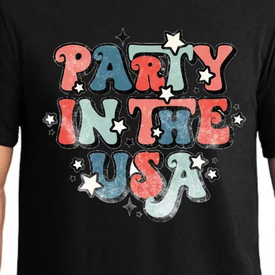 Retro Party In The Usa 4th Of July Patriotic Meaningful Gift Pajama Set