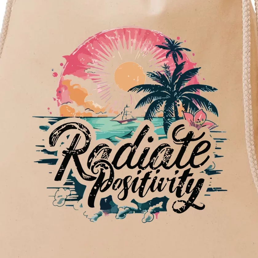 Radiate Positivity Inspirational Drawstring Bag