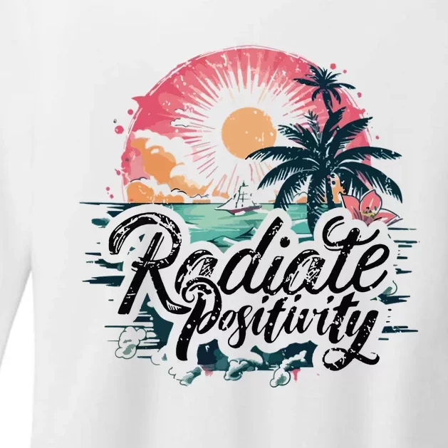 Radiate Positivity Inspirational Womens CVC Long Sleeve Shirt