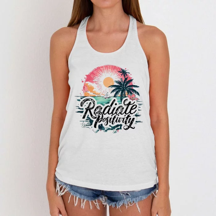 Radiate Positivity Inspirational Women's Knotted Racerback Tank