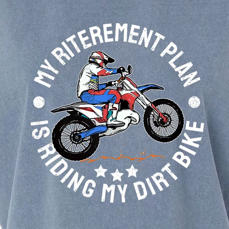 Retirement Plan I'm Riding My Dirt Bike MX Funny Motocross Garment-Dyed Women's Muscle Tee