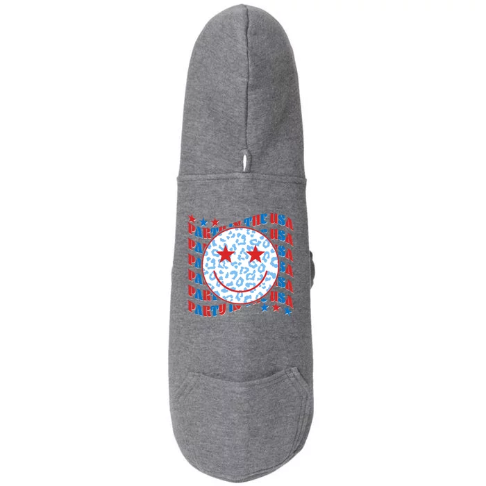 Retro Party In The USA Emoji Smiley Doggie 3-End Fleece Hoodie