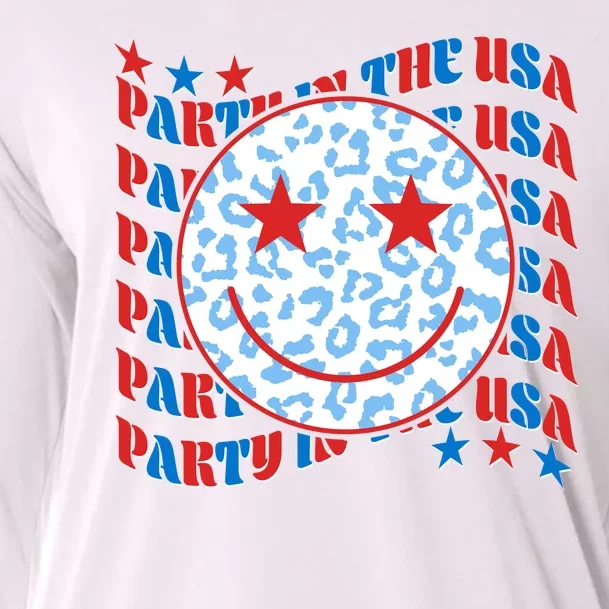 Retro Party In The USA Emoji Smiley Cooling Performance Long Sleeve Crew