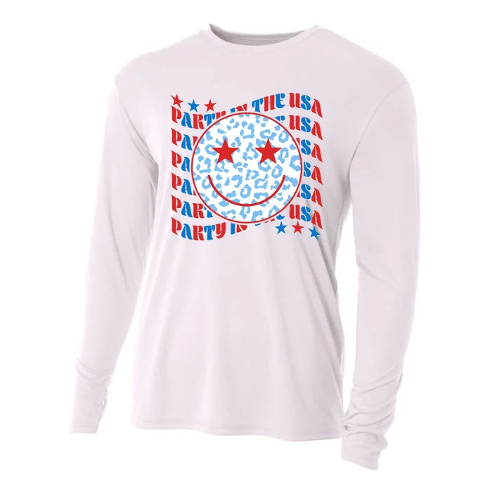 Retro Party In The USA Emoji Smiley Cooling Performance Long Sleeve Crew