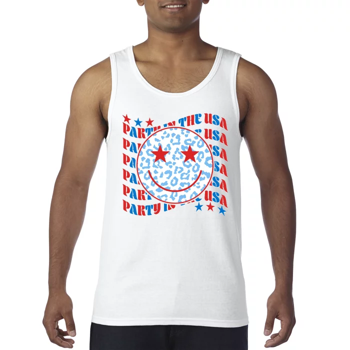 Retro Party In The USA Emoji Smiley Tank Top