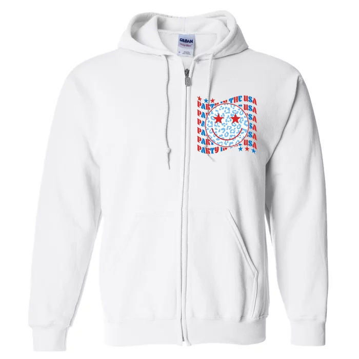 Retro Party In The USA Emoji Smiley Full Zip Hoodie