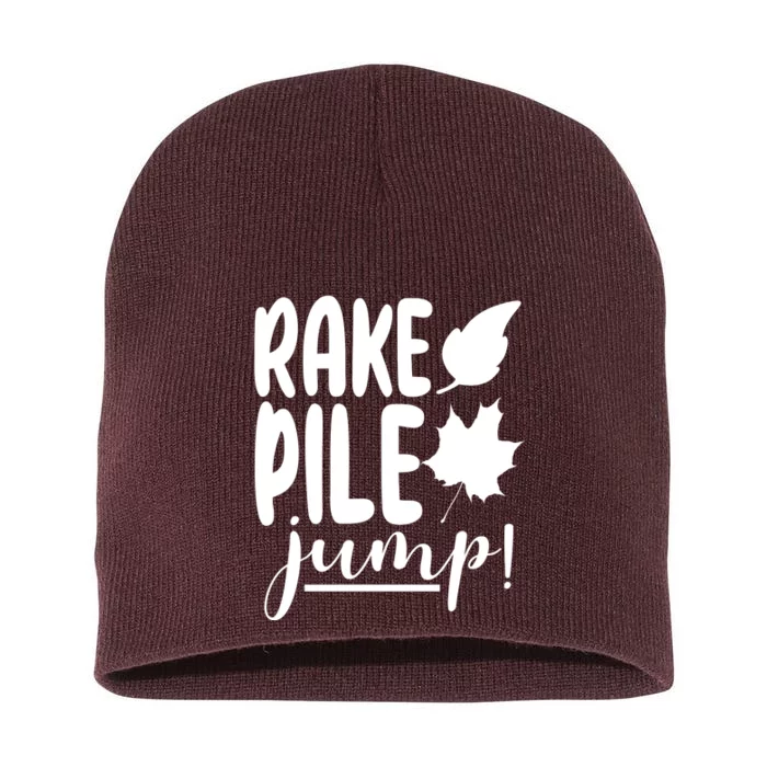 Rake Pile Jump Fall Lover Short Acrylic Beanie