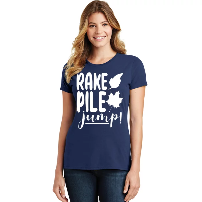 Rake Pile Jump Fall Lover Women's T-Shirt